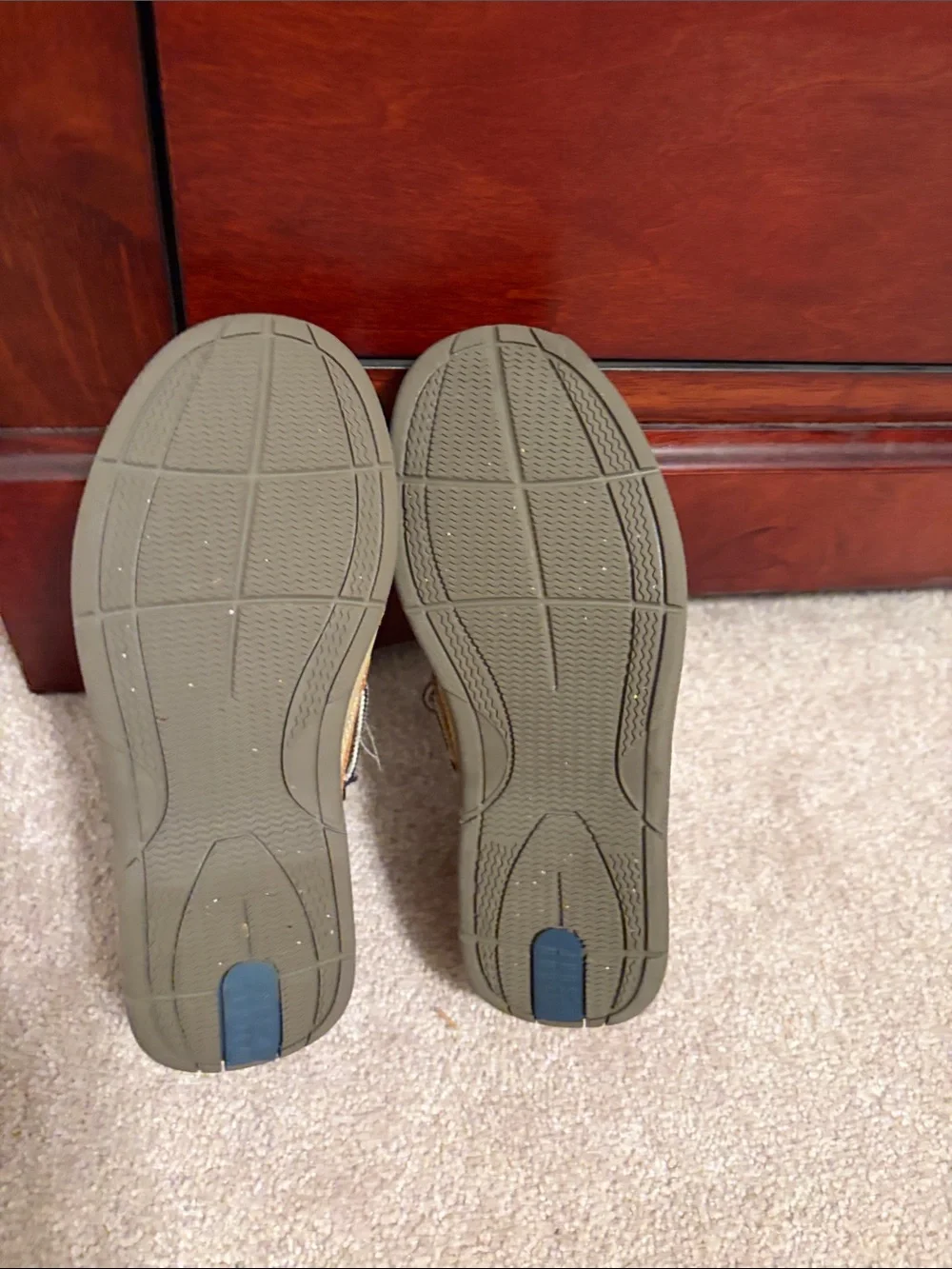 Kids Tan Boat Shoes with Striped Laces